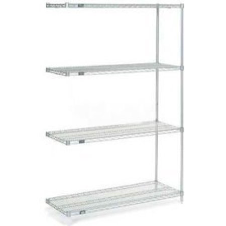 GLOBAL EQUIPMENT Nexelate    Silver Epoxy Wire Shelving Add-On 30"W x 21"D x 54"H A21305EP